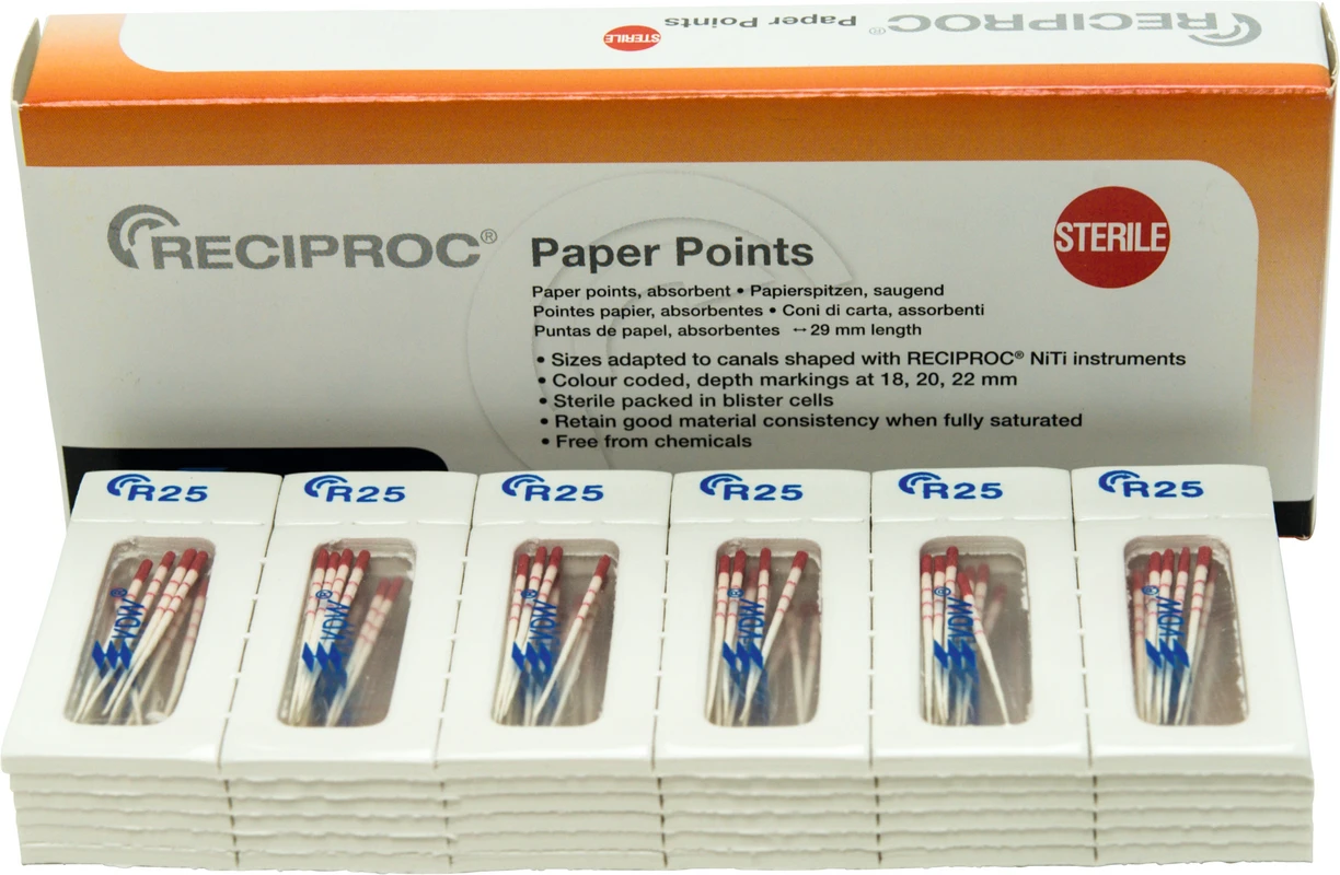 RECIPROC® Papierspitzen Packung 144 Stück ISO 025
