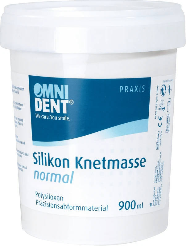 Silikon Knetmasse Dose 900 ml ohne Härter normal, Shore 60, weiß Silikon Knetmasse OMNIDENT