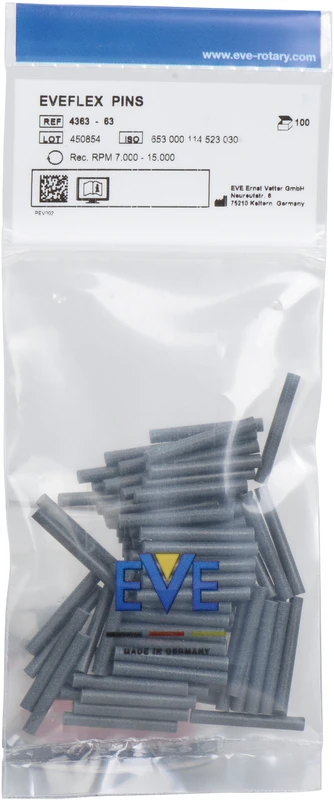 EVEFLEX Pins Packung 100 Stück unmontiert, schwarz grob, Figur Stift, 3 x 23 mm