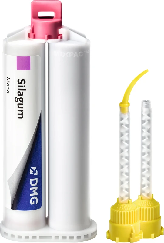 Silagum Mono Vorteilspackung 8 x 50 ml Doppelkartusche, 16 Automix-Tips, 16 Intraoral-Tips