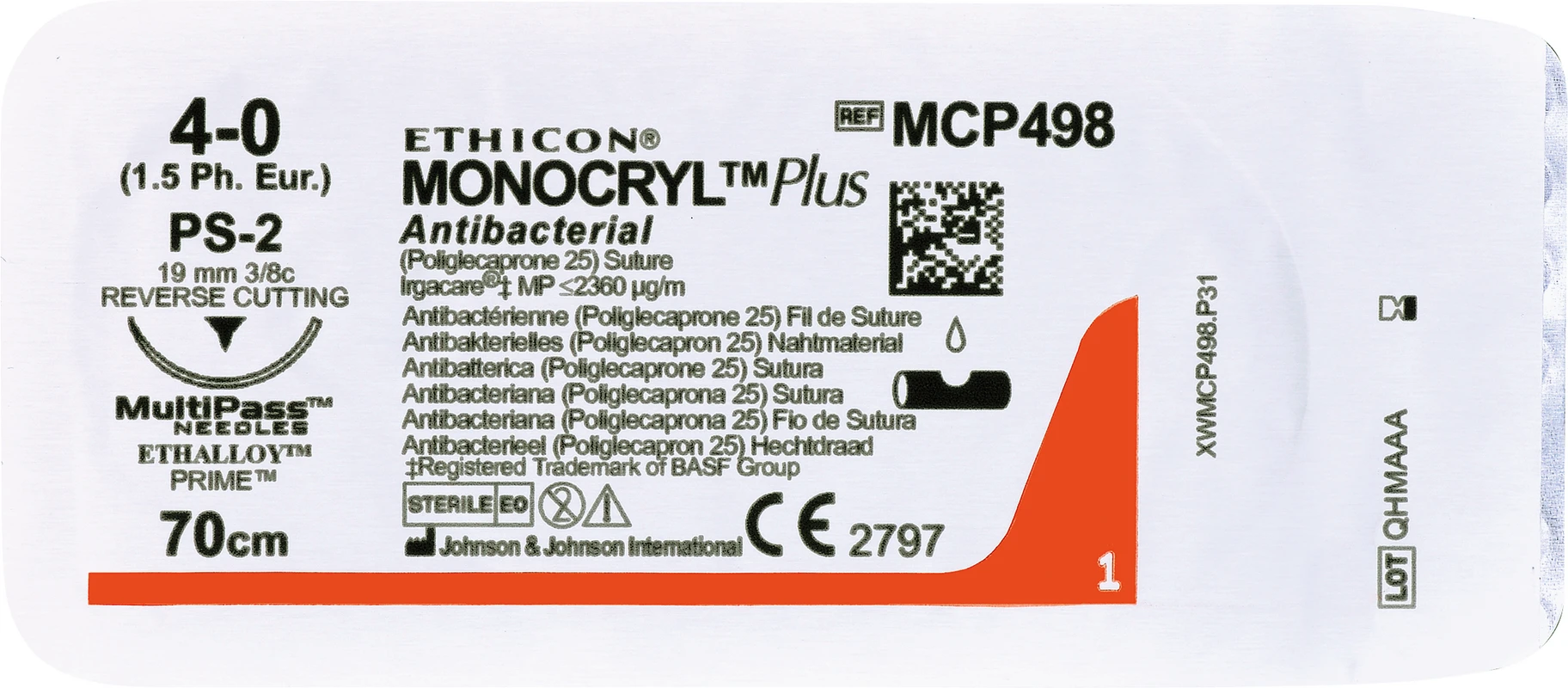 MONOCRYL PLUS Packung 36 Stück violett, 70 cm, RB1 PLUS, 1/2 Kreis, Rundkörper, flach, 17 mm, USP 5/0