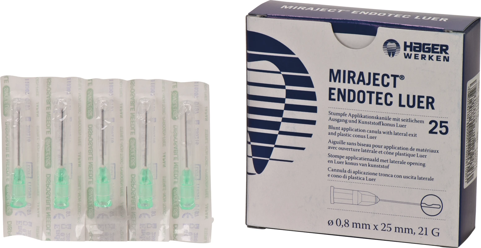 MIRAJECT® ENDOTEC LUER Packung 25 Stück, G21 25 mm, Ø 0,8 mm