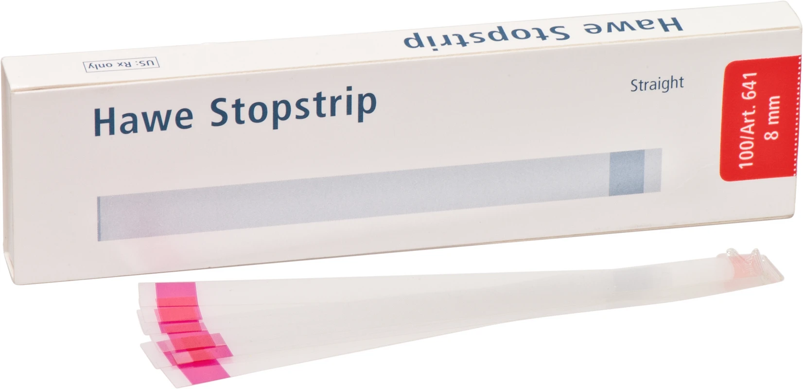 Stopstrip Packung 100 Stück Breite rot, 8 mm, gerade