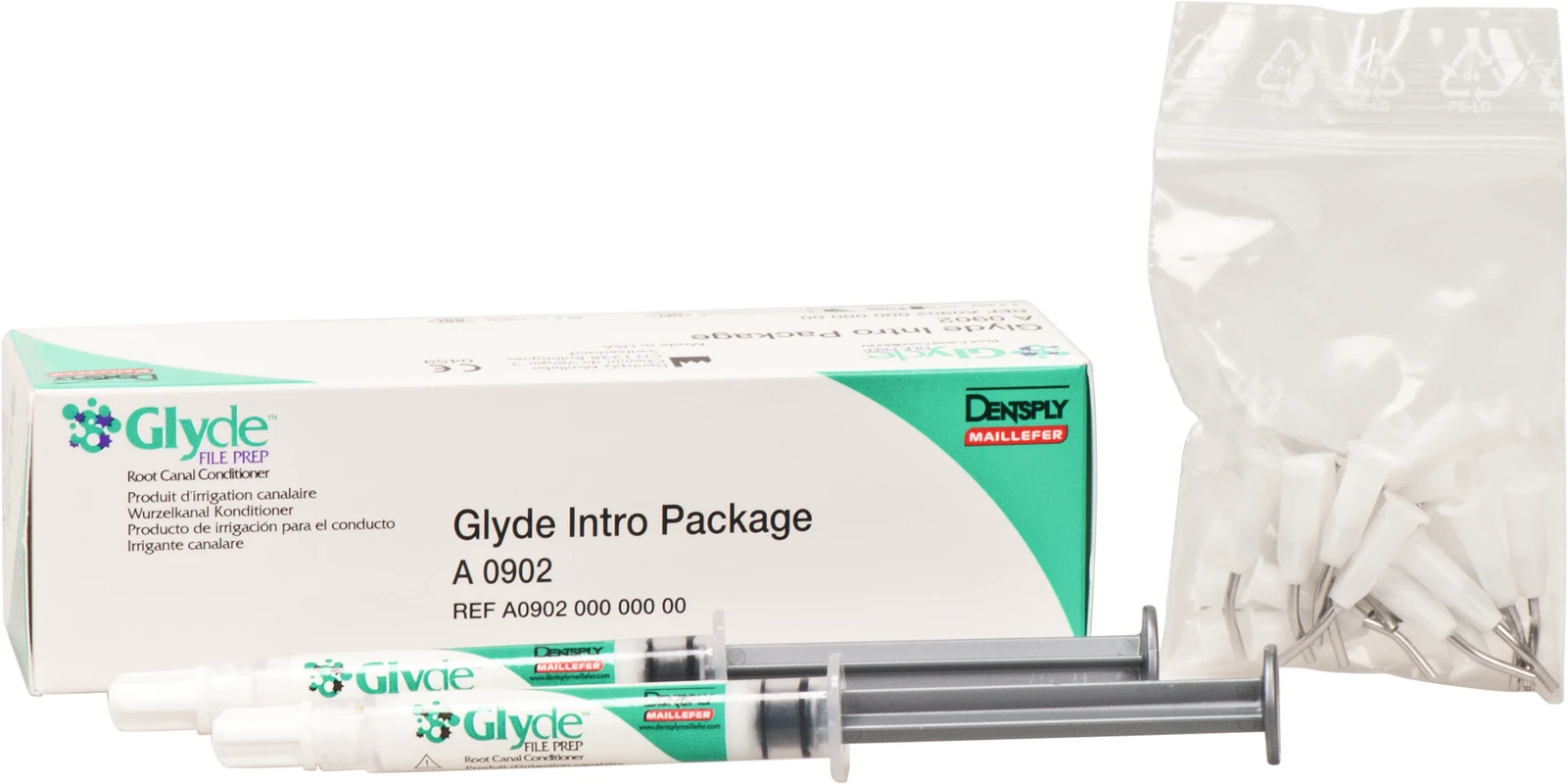 Glyde™ FILE PREP Intro Packung 2 x 3 ml Spritze, 25 Applikationsnadeln
