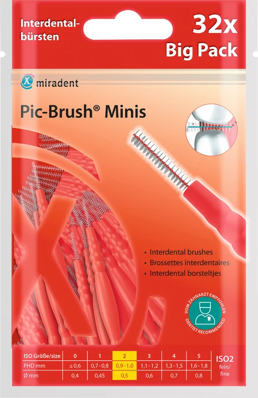 Pic-Brush® Minis Packung 32 Stück rot, fein Ø 0,5 mm
