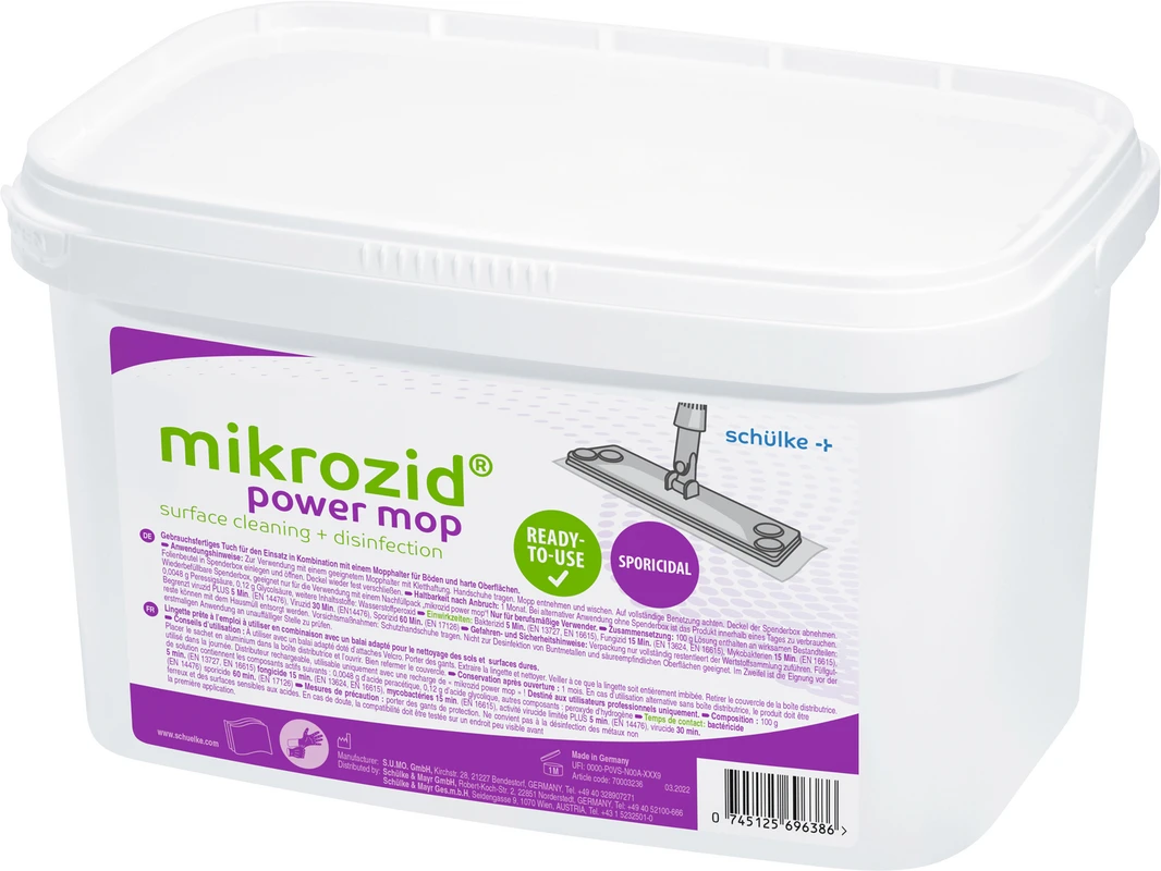 mikrozid® power mop Set 20 Stück inklusive 1 Spendereimer