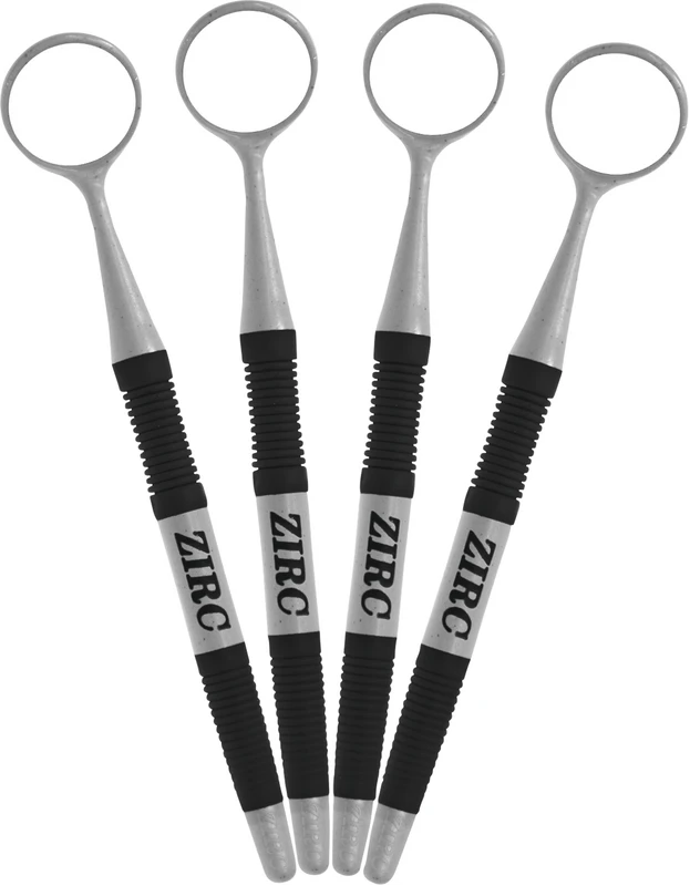 Crystal HD Mundspiegel Soft Grip Packung 4 Stück grau/schwarz, Größe 5, Ø 24 mm
