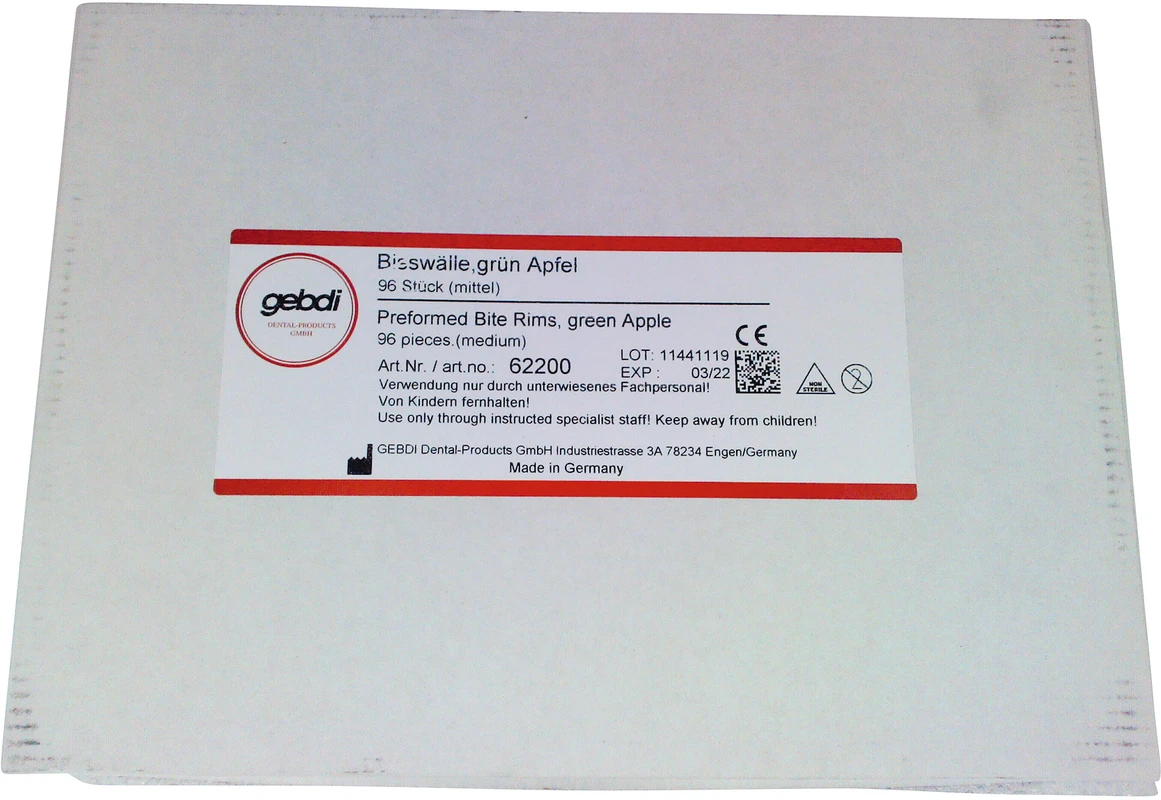 Bisswälle vorgeformt Packung 96 Stück grün, Apfelaroma, mittel