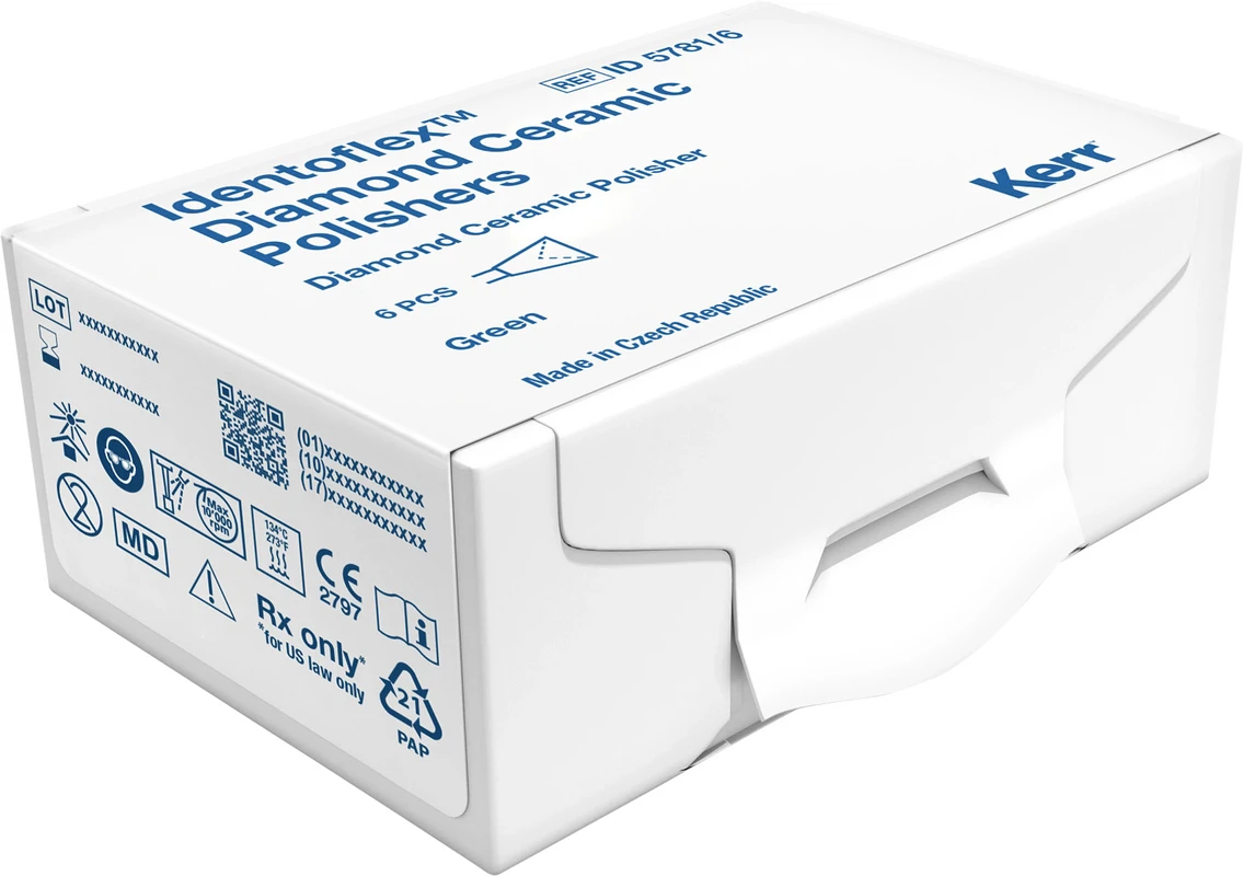 Identoflex™ Diamant-Keramik-Polierer Packung 6 Stück grün, RA, Figur Kelch, 9,6 mm, Ø 6,9 mm