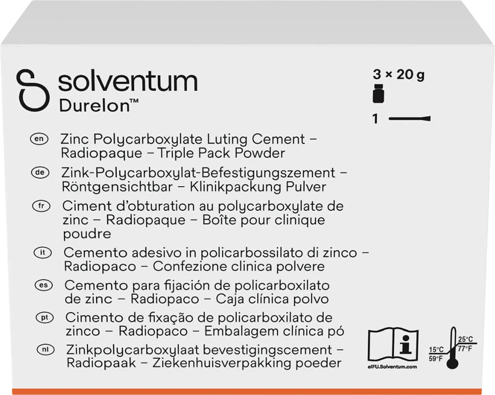 Solventum™ Durelon™ Packung 3 x 20 g Dose Pulver schnell abbindend