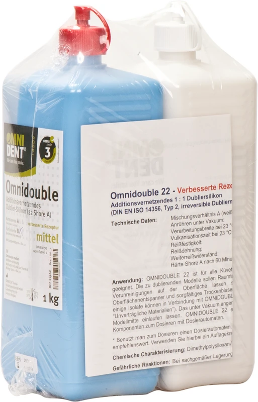 Omnidouble Packung 2 x 1 kg hellblau, 22 Shore A-Härte