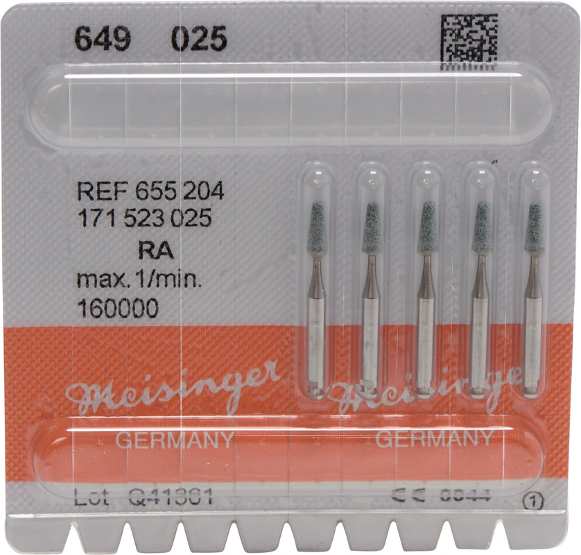 Keramische Schleifer 649 Packung 5 Stück grün mittel, RA, Figur 171, 6 mm, ISO 025
