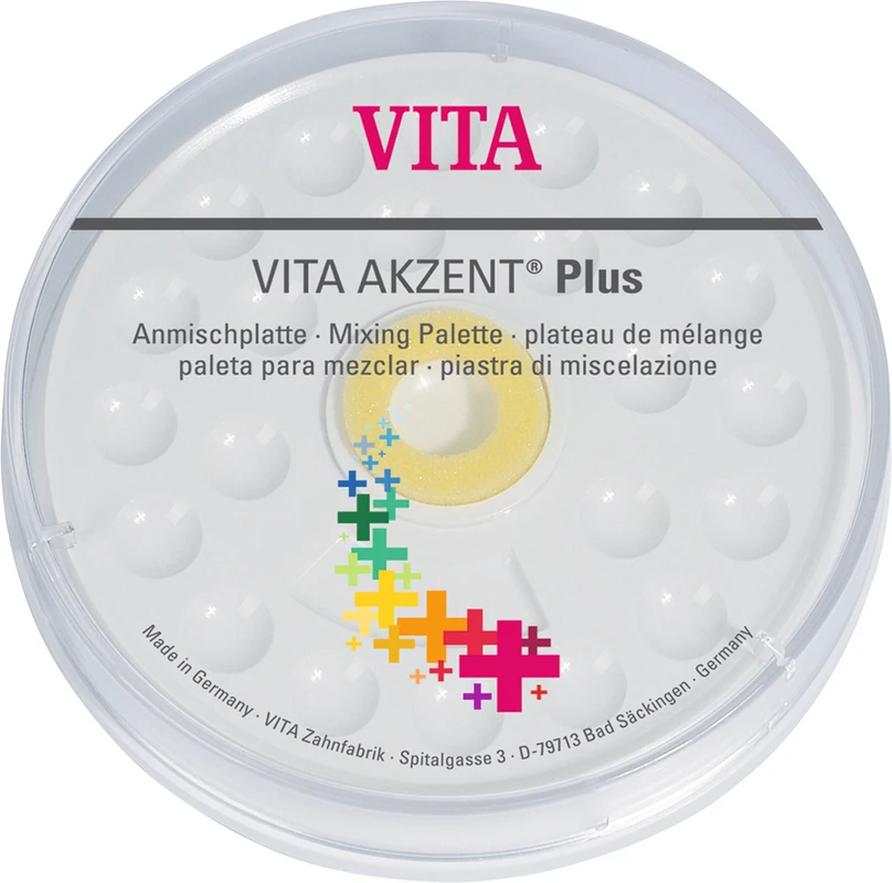 VITA AKZENT® Plus Anmischplatte Stück Anmischplatte Kunststoff, mit 21 Mulden, Ø 144 mm
