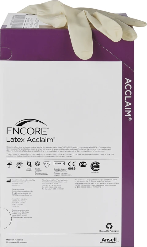 ENCORE® Latex Acclaim Packung 50 Paar puderfrei, natur, Größe 8
