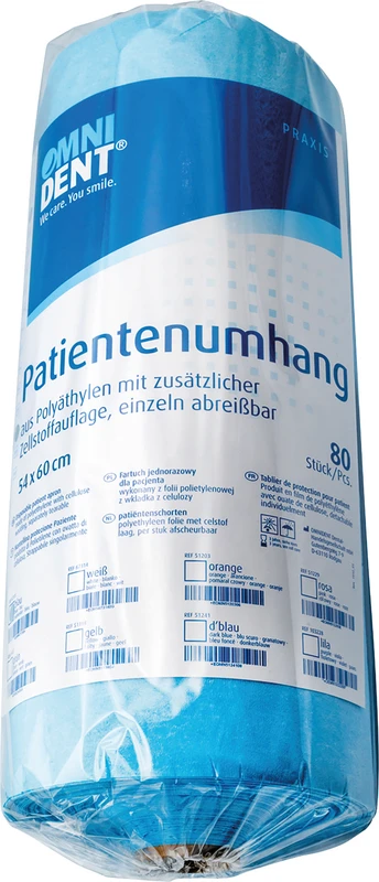 Einmal-Patientenumhang Rolle 80 Stück blau, 54 x 60 cm