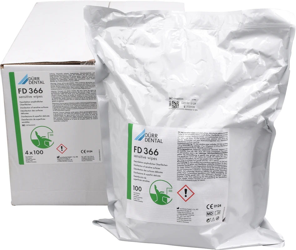 FD 366 sensitive wipes Karton 4 x 100 Tücher