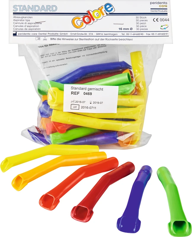 Absaugkanülen Standard Packung 30 Stück sortiert in 6 Farben