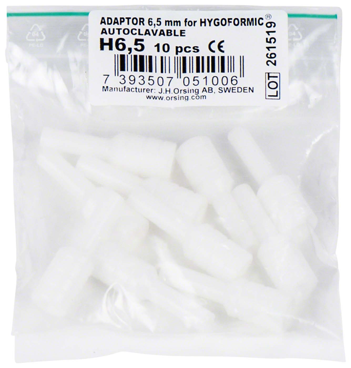 Hygoformic Adapter Packung 10 Stück Ø 6,5 mm, hart, POM, H6,5 Hygoformic Adapter Orsing