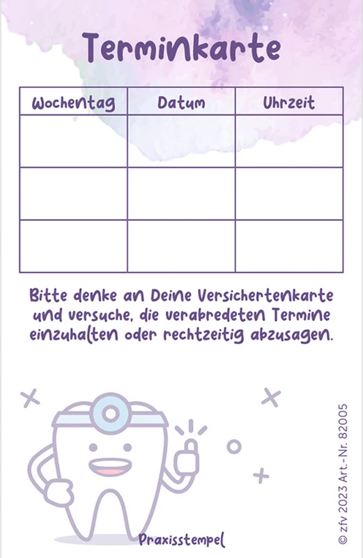 Terminkarte Packung 100 Stück