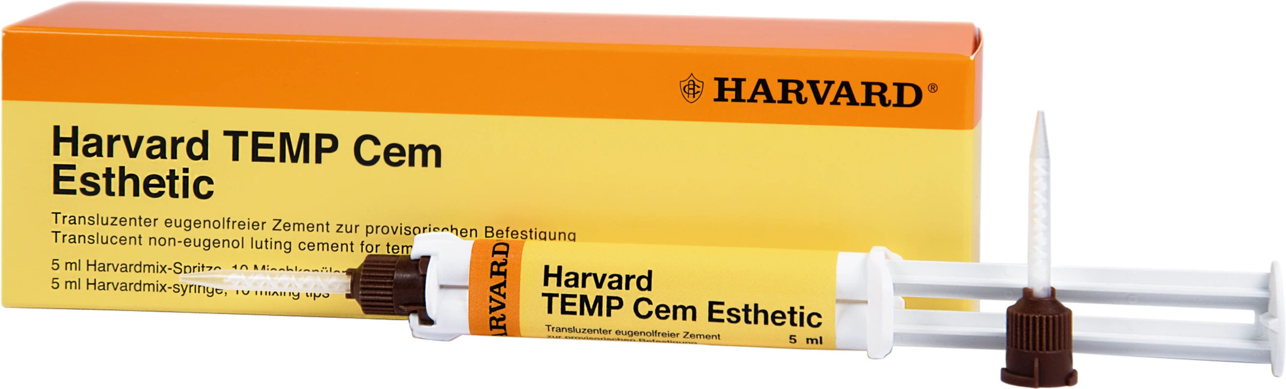 Harvard TEMP Cem Esthetic Packung 5 ml Minimix-Spritze, 10 Mischkanülen