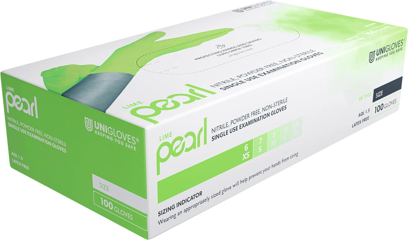 LIME PEARL Packung 100 Stück puderfrei, Lime, L