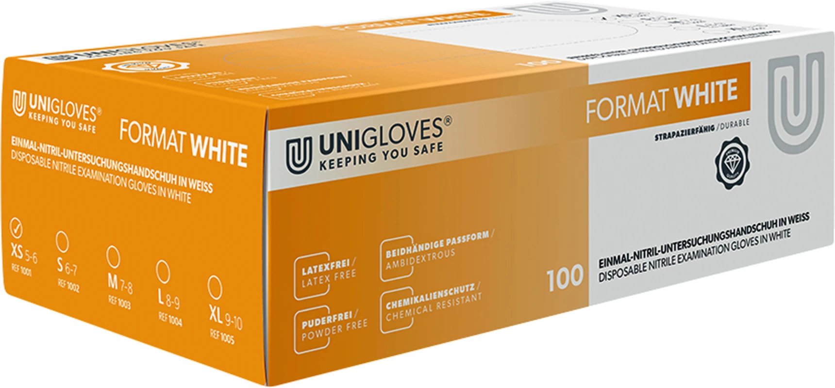 FORMAT Packung 100 Stück puderfrei, weiß, XS