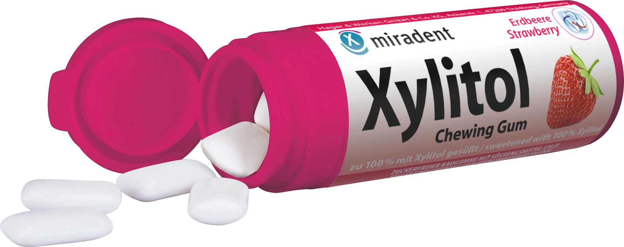 Xylitol Chewing Gum Display 12 Dosen x 30 Stück Erdbeere