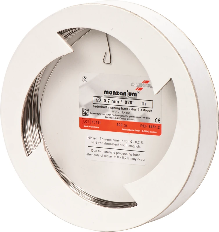 MENZANIUM® Spulendraht Klinikrolle 500 g federhart 58-330 m, 0,7 mm