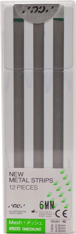 GC NEW METAL STRIPS Packung 12 Stück, 6 mm breit, Körnung 600