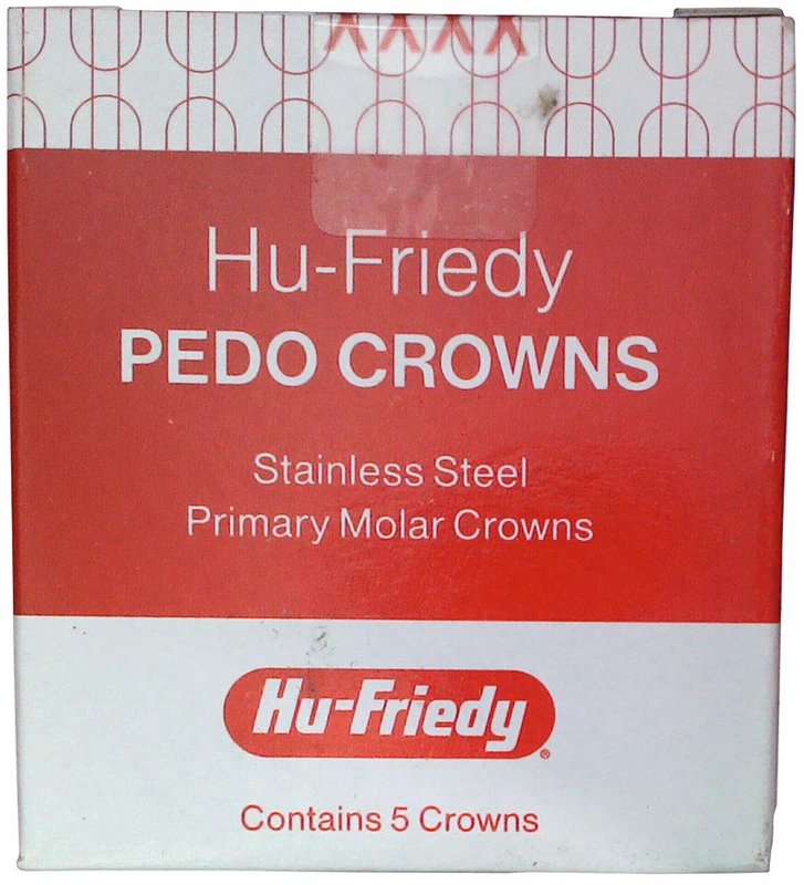 PEDO CROWNS Nachfüllpackung 5 Stück Edelstahl, Gr. 4 , OK, rechts, 1. Milchzahn