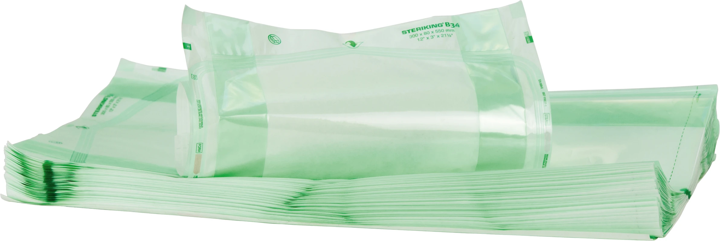 Beutel mit Seitenfalte Typ B Packung 5 x 50 Stück B 34-3P, 300 x 80 x 550 mm Beutel mit Seitenfalte Typ B Packung 5 x 50 Stück B 34-3P, 300 x 80 x 550 mm