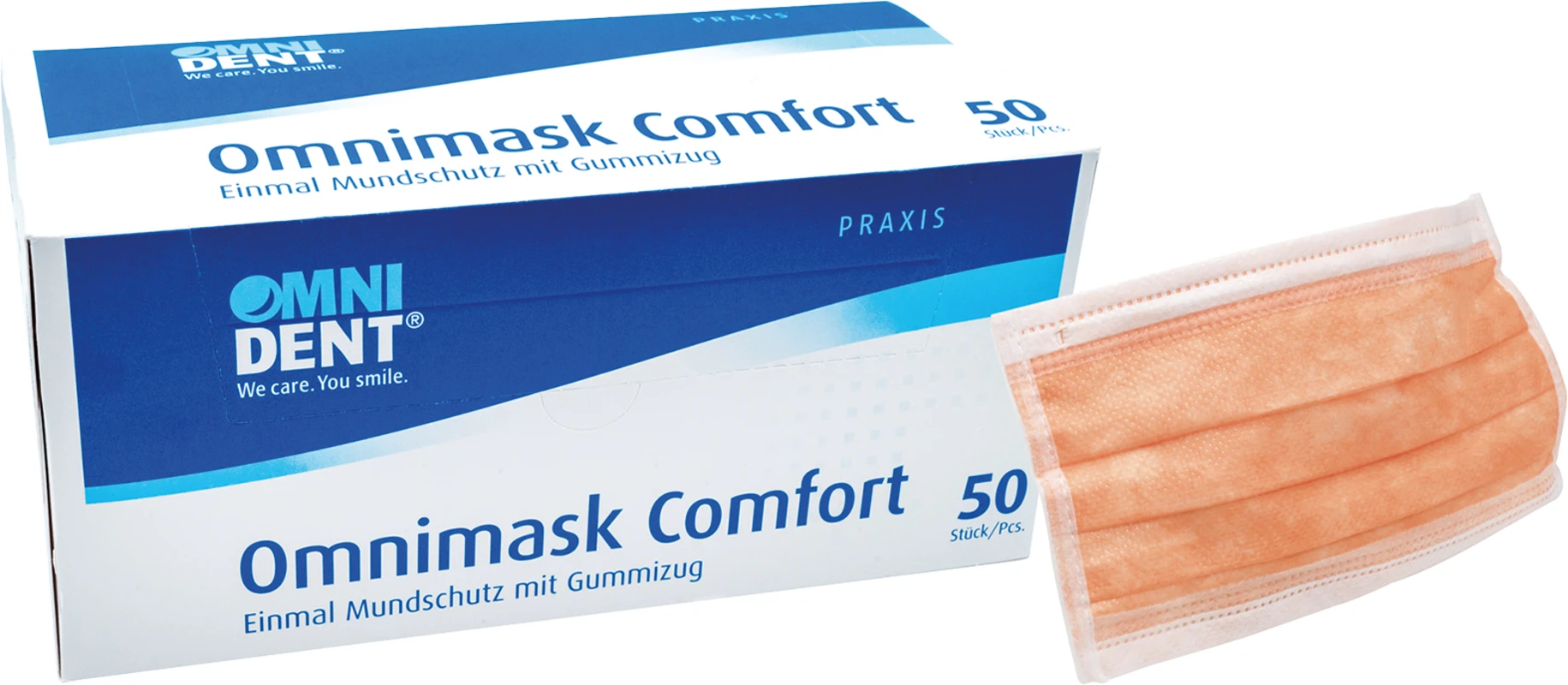 Omnimask Comfort Packung 50 Stück orange mit Gummizug