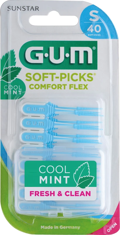 GUM® SOFT-PICKS® COMFORT FLEX Blisterpackung 40 Stück small, mint