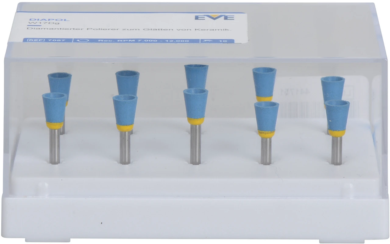 EVE DIAPOL® Packung 10 Stück blau grob, RA, Figur Kelch, 6 x 7,5 mm
