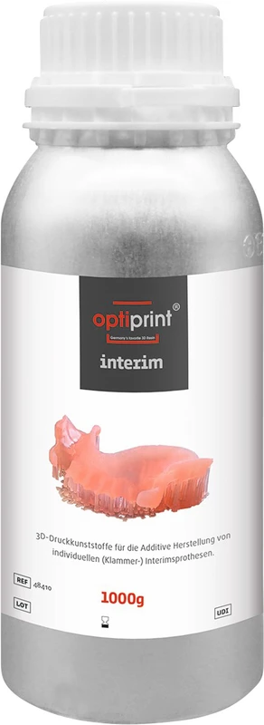optiprint® interim Flasche 1 kg Harz pink