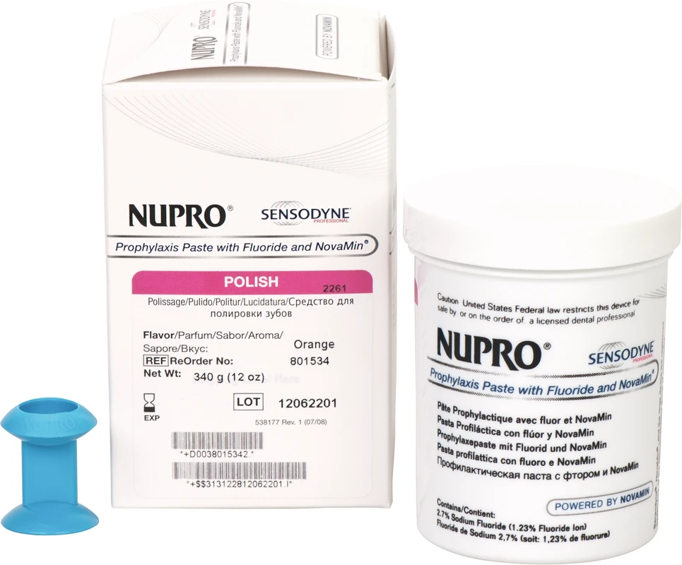 NUPRO® mit NovaMin® Packung 340 g Polierpaste mit Fluorid, Prophy Grip, Orange