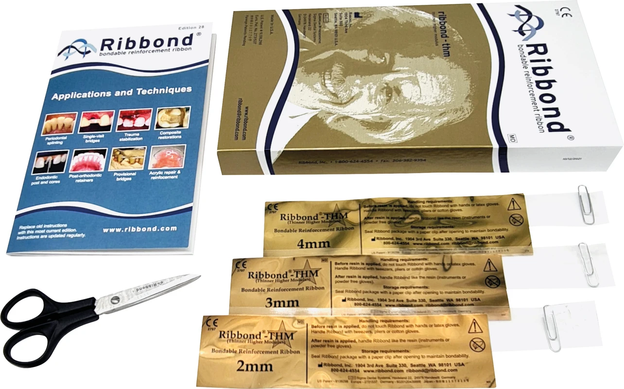 Ribbond® THM Kit 3x 22 cm, 2, 3, 4 mm, 0,18 mm, 1 Schere, 1 Zinnfolie, 1 Anleitung