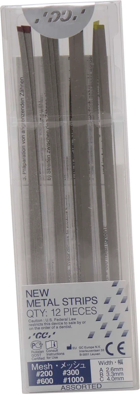 GC NEW METAL STRIPS Sortiment 12 Stück pro Körnung und Breite