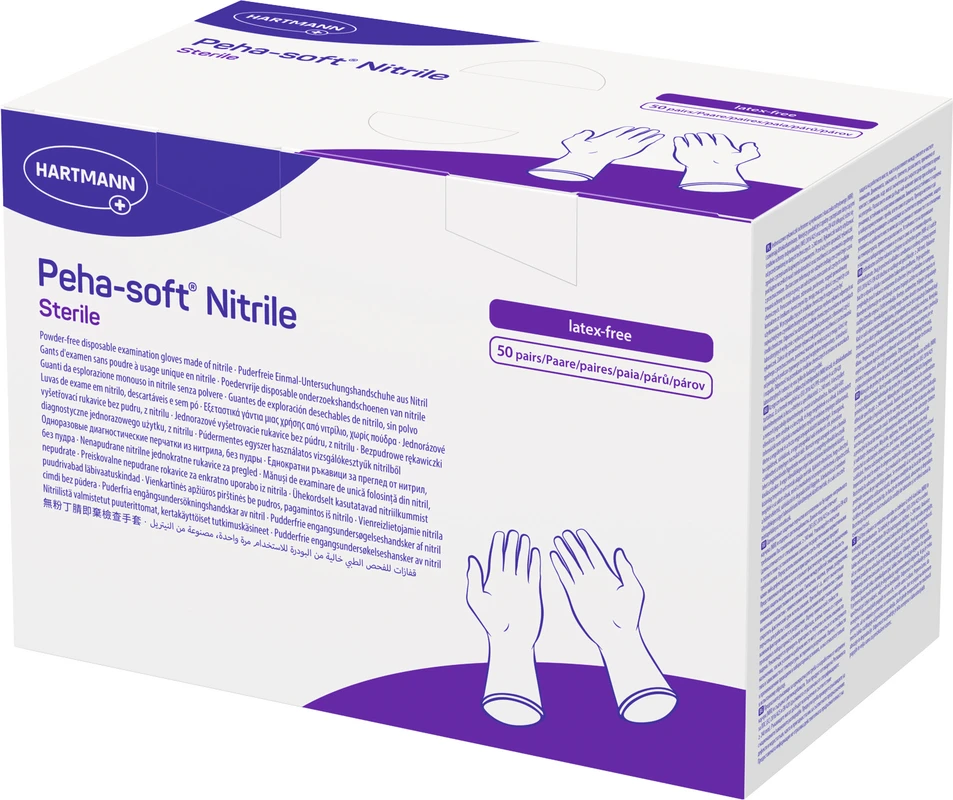 Peha-soft® nitrile Packung 50 Paar puderfrei, blau, L
