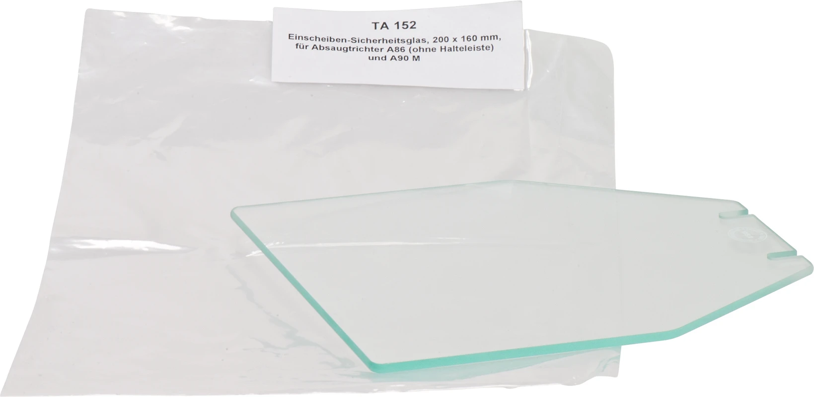 Einscheiben-Sicherheitsglas Stück 200 x 160 mm für Absaugtrichter A8