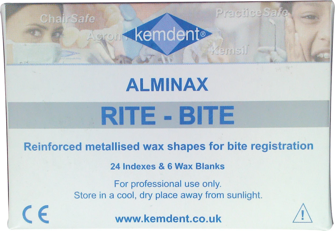 ALMINAX RITE-BITE Packung 24 Bissplatten verstärkt, 6 Bissplatten unverstärkt