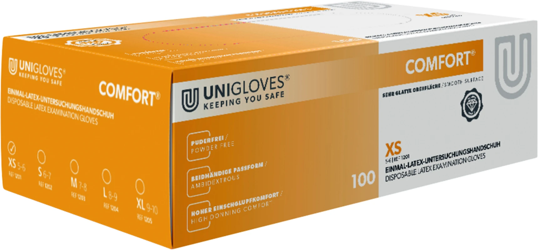 COMFORT® Packung 100 Stück puderfrei, weiß, XS