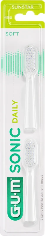 GUM Sonic Daily Ersatzbürsten Packung 2 Stück weiß