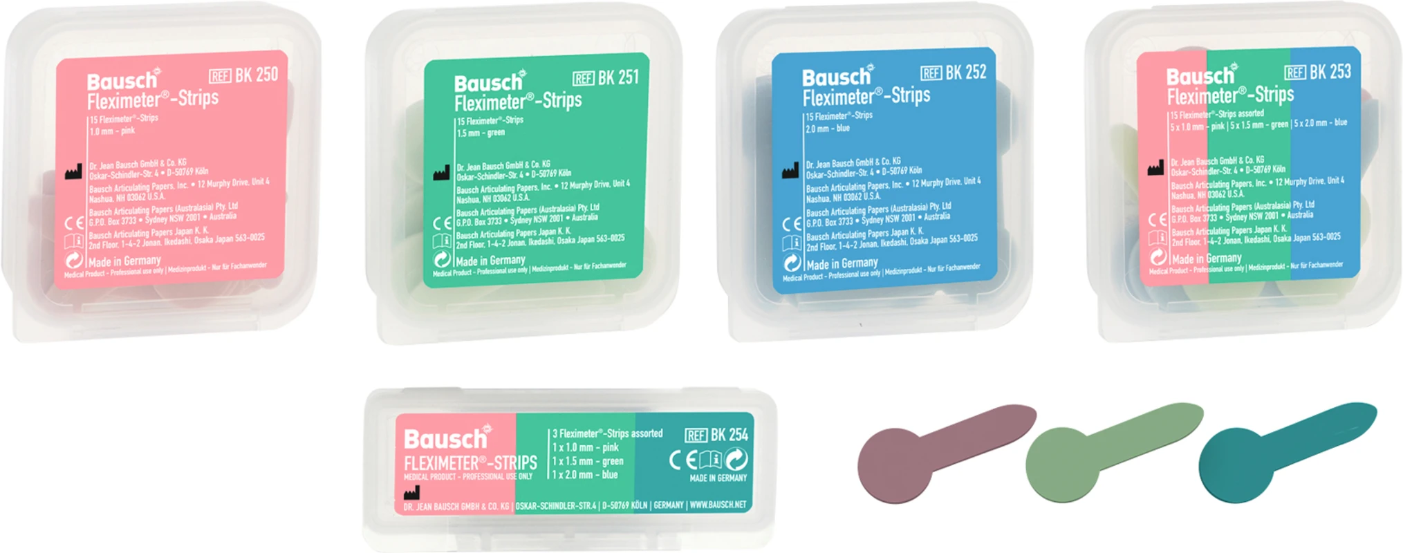 Fleximeter-Strips Packung 15 Stück sortiert