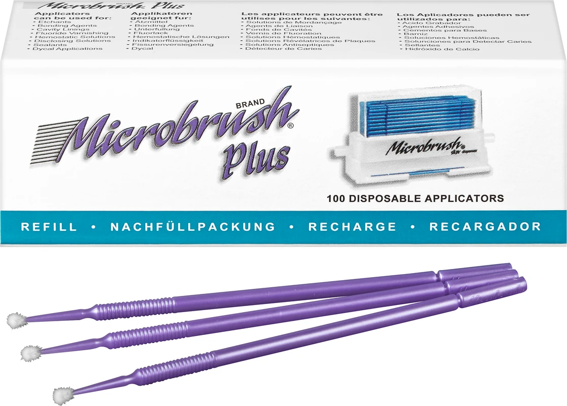 Microbrush® Applikatoren Plus Serie Packung 100 Stück lila, regulär 2 mm