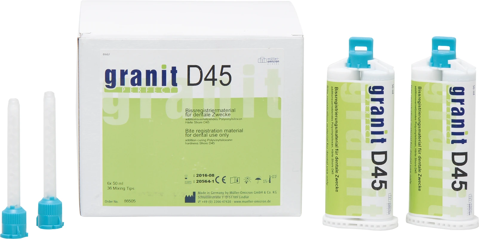 granit® PERFECT D45 Großpackung 6 x 50 ml Kartusche, 36 Mixing Tips grün