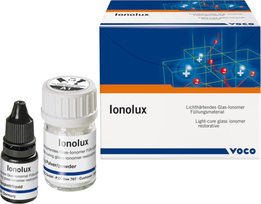 Ionolux® Packung 12 g Pulver A1, 5 ml Flüssigkeit, 1 Anmischblock, Zubehör