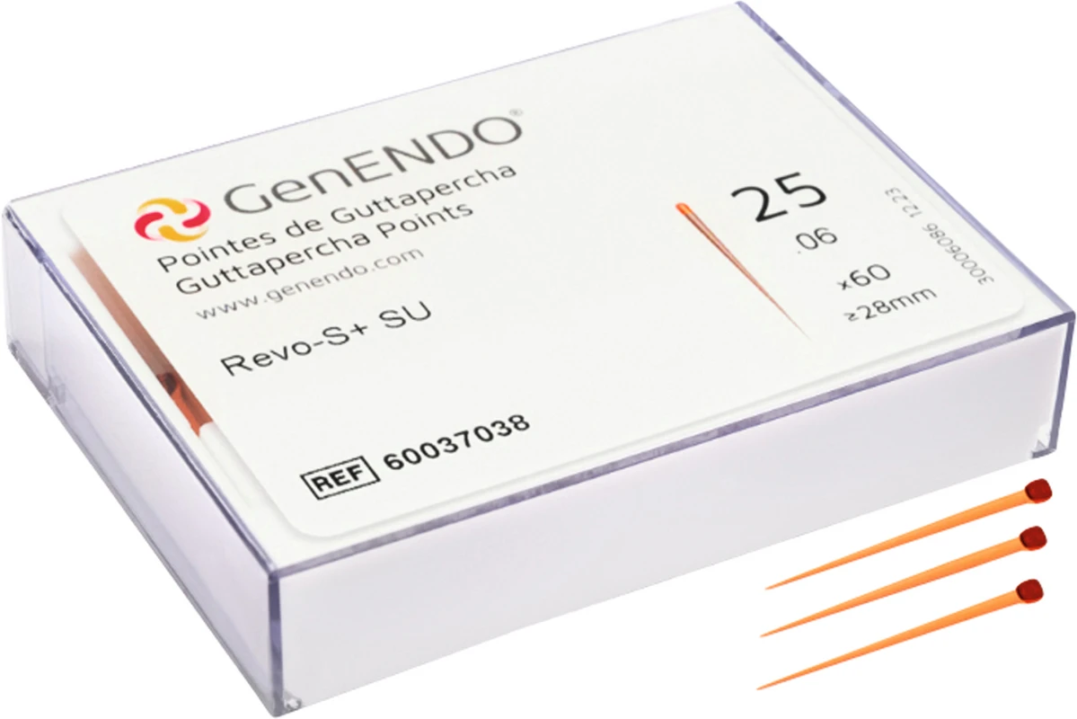 GenENDO Revo+ Guttapercha Packung 60 Stück Taper .06, ISO 025