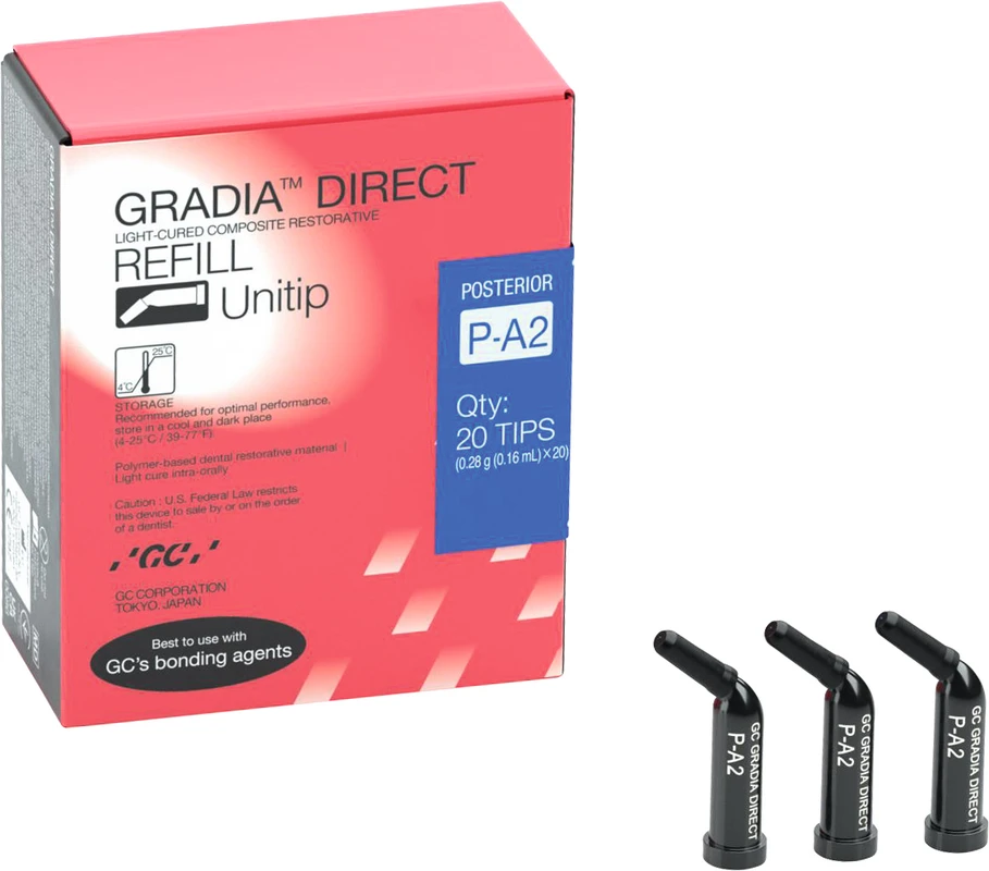 GC GRADIA® DIRECT Packung 20 x 0,24 g Unitip Posterior A2