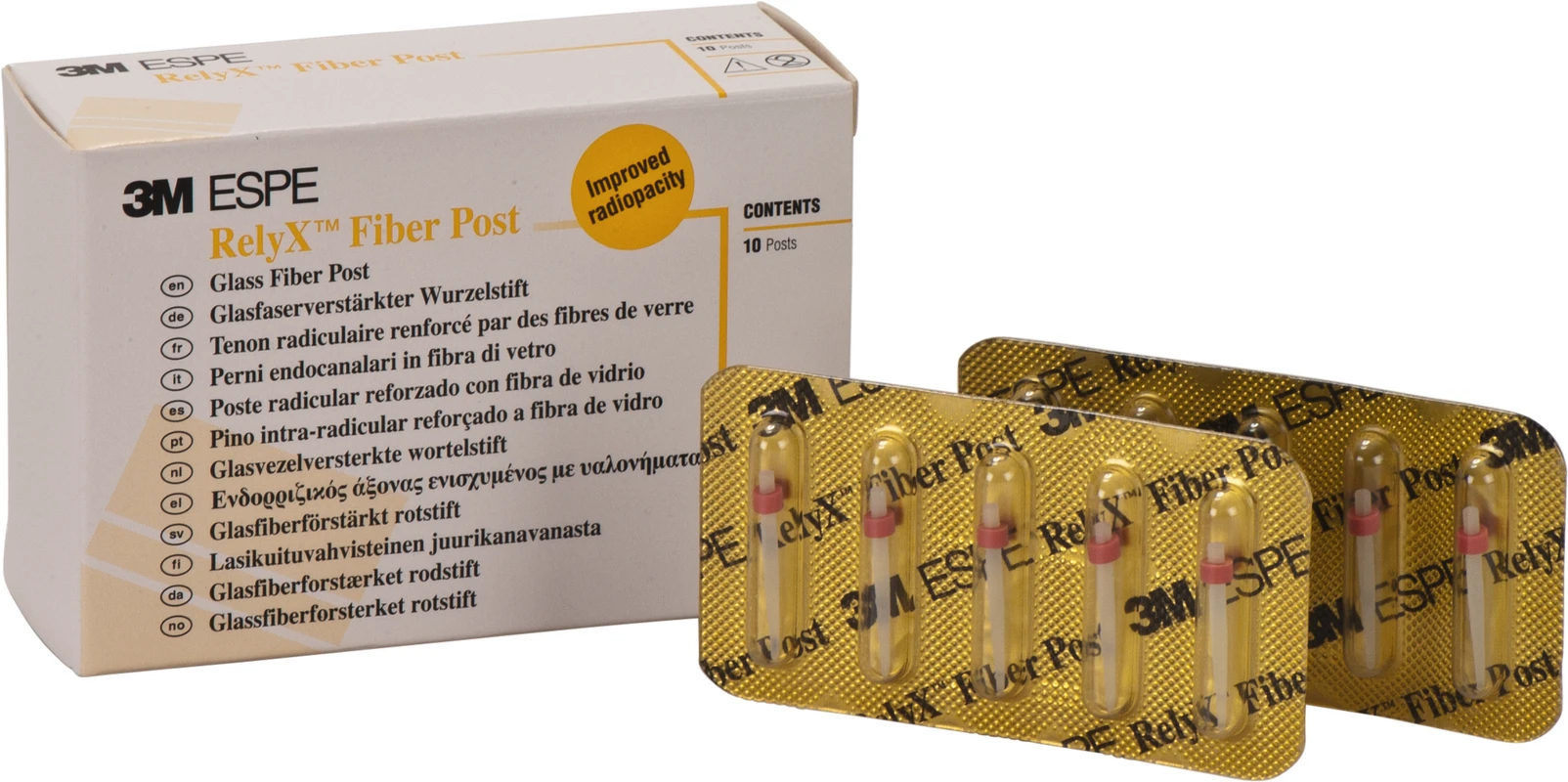 RelyX™ Fiber Post Packung 10 Stück rot, Größe 2 Ø 1,6 mm